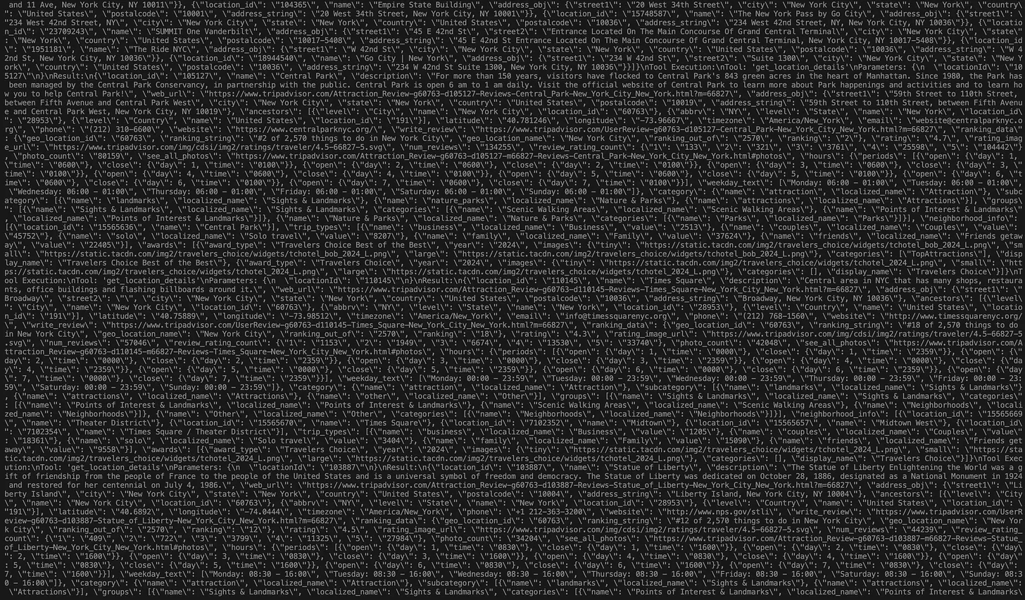 Unstructured API response data
